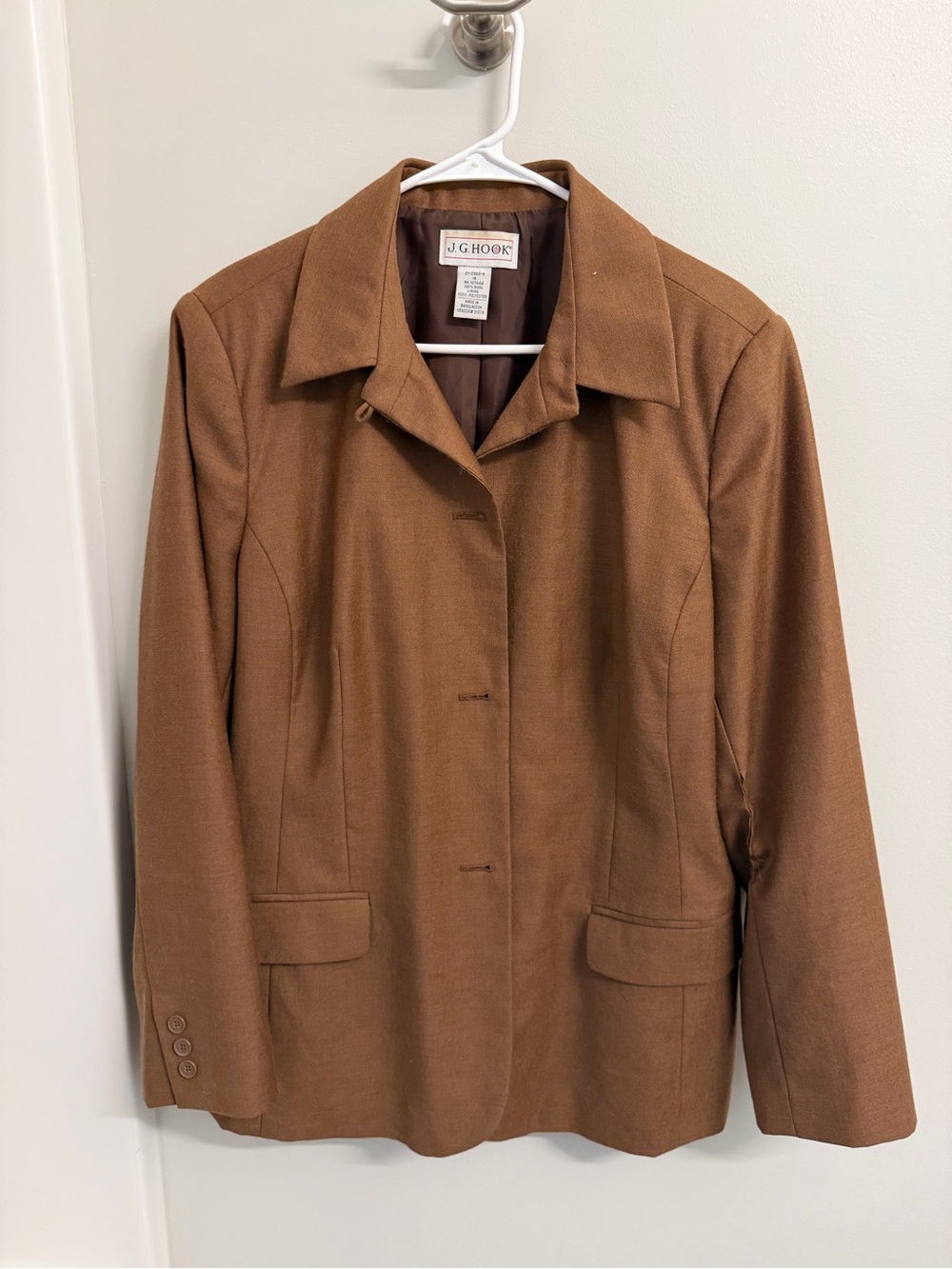 Vintage J.G. Hook 100% Wool Camel Tan Classic Blazer / Coat